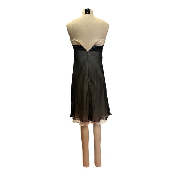 White House Black Market Silk Chiffon Strapless Dress 6 Short Prom Homecoming We - Picture 3 of 10